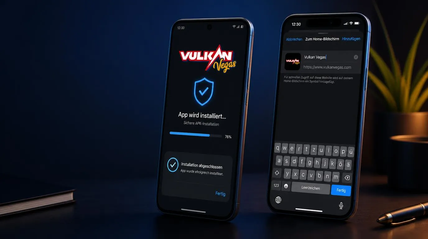 Android-APK-Installation und iOS-Web-App auf zwei Smartphones